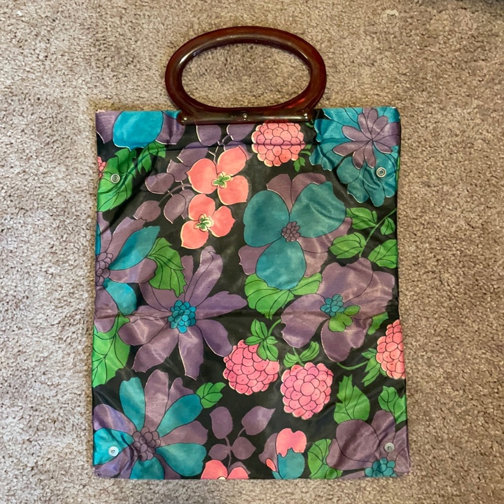 Stunning floral vintage convertible tote bag